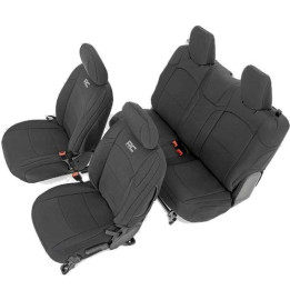 Set Huse Scaun Neopren Negru, Rough Country, Jeep Wrangler 2018 - Prezent - EDK.ro