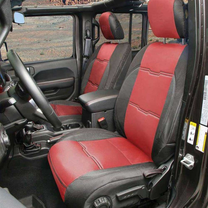Set Huse Scaun Neopren Negru/roșu, Smittybilt GEN2, Jeep Wrangler 2018 - Prezent - EDK.ro