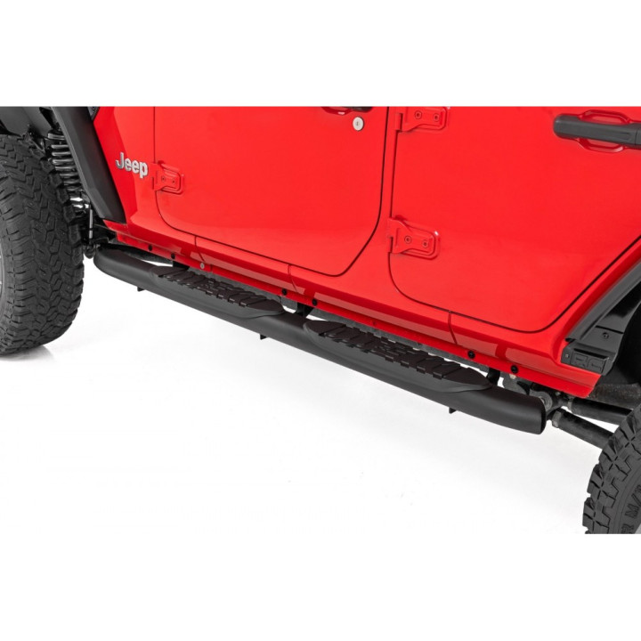 Side Steps, Rough Country Oval Nerf Step, Jeep Wrangler 2018 - Present - EDK.ro