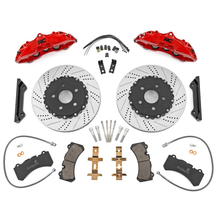 Brake Kit with Vented Discs, Rough Country, Jeep Wrangler 2018 - Present - EDK.ro