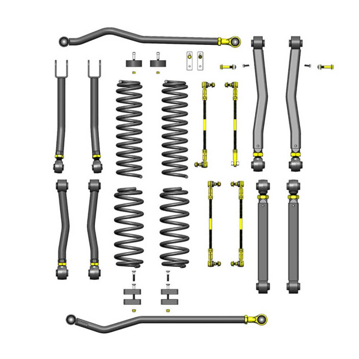 Suspension Lift Kit Overland+, Clayton Off Road 392 Lift 1 Inch, Jeep Wrangler 2018 - Present - EDK.ro