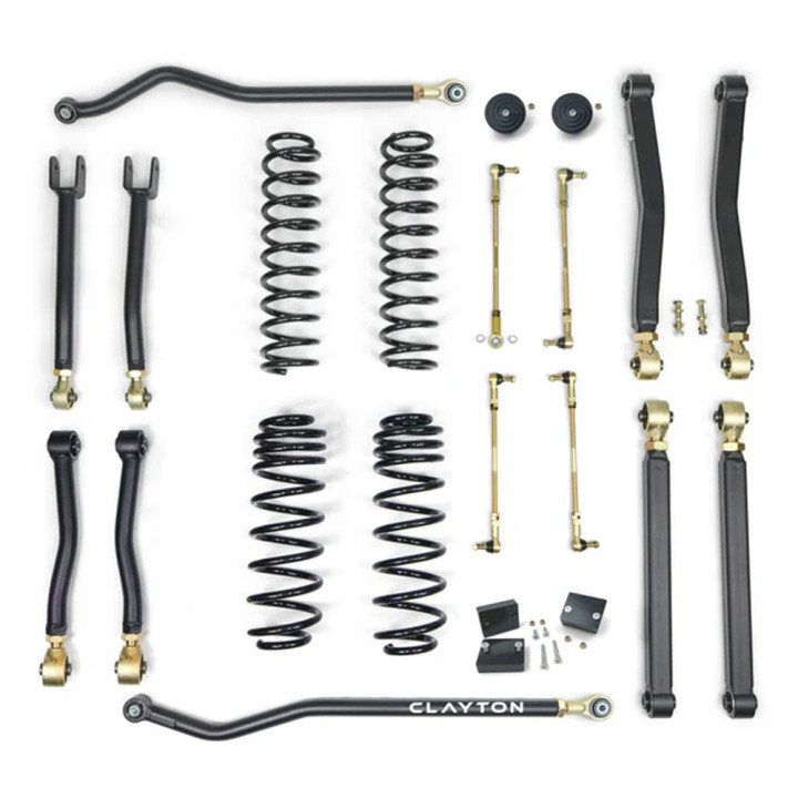 Set Suspensie Premium, Clayton Off Road Diesel Lift 1.5 Inch, Jeep Wrangler 2018 - Prezent - EDK.ro