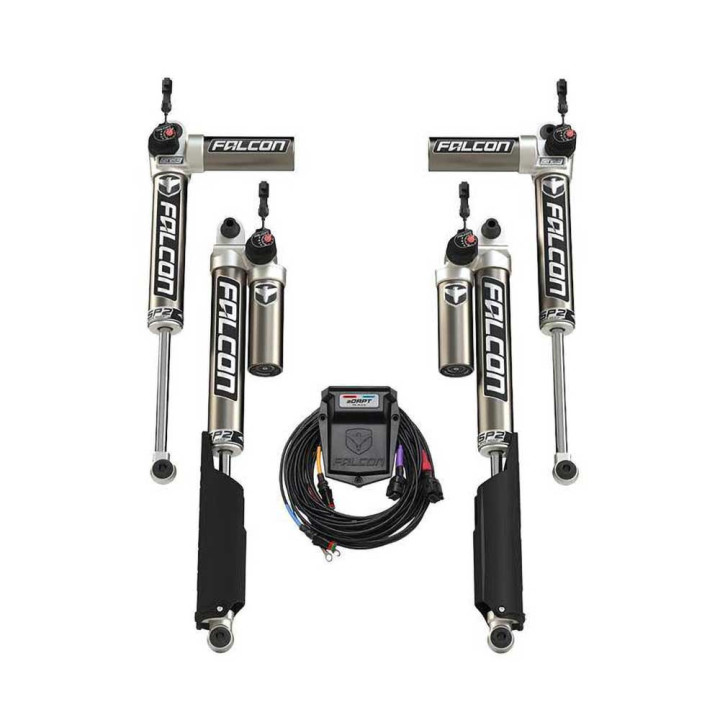 Set Amortizoare, TeraFlex Falcon Series SP2 3.5 aDapt e-Adjust Piggyback Benzină Lift 2-4.5 Inch, Jeep Wrangler 2018 - Prezent -