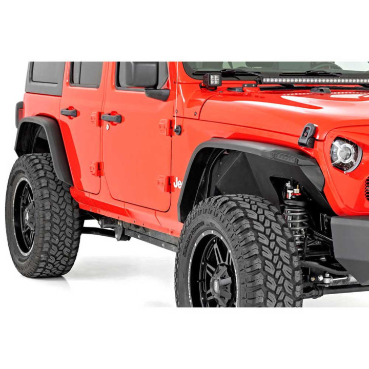 Front and Rear Fender Flares, Rough Country LED Flat, Jeep Wrangler 2018 - Present - EDK.ro