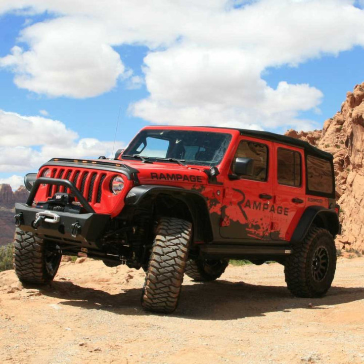 Front and Rear Fender Flares Standard Coverage, Bushwacker Flat Style, Jeep Wrangler 2018 - Present - EDK.ro