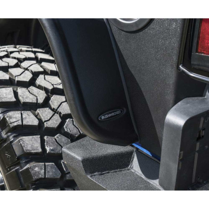 Front and Rear Fender Flares Standard Coverage, Bushwacker Flat Style, Jeep Wrangler 2018 - Present - EDK.ro