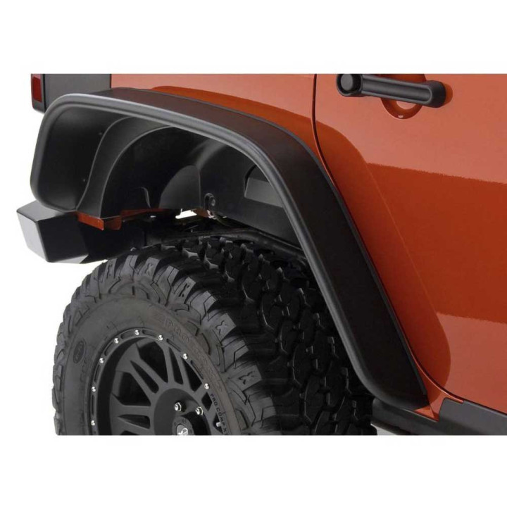 Front and Rear Fender Flares Standard Coverage, Bushwacker Flat Style, Jeep Wrangler 2018 - Present - EDK.ro