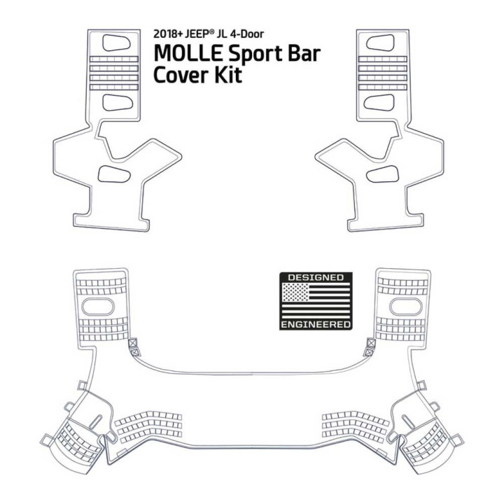 Kit Huse Bară Sport Molle, Smittybilt, Jeep Wrangler 2018 - Prezent - EDK.ro