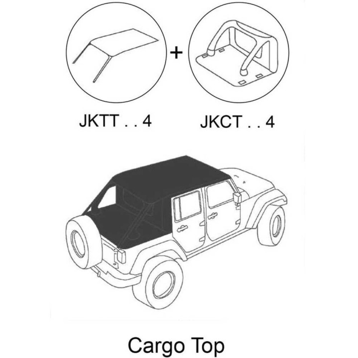 Plafon Moale Complet Cargo, Suntop, Jeep Wrangler 2018 - Prezent - EDK.ro