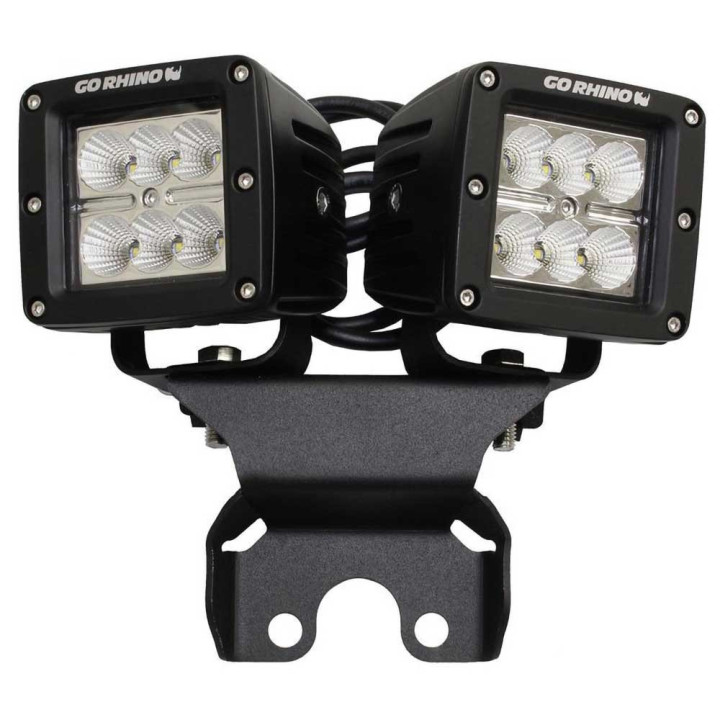 Kit de Integrare Proiectoare LED Omologate Pentru Hayon, Go Rhino Rear center hood light mounts for two 3x3" LED Cube lights, Je
