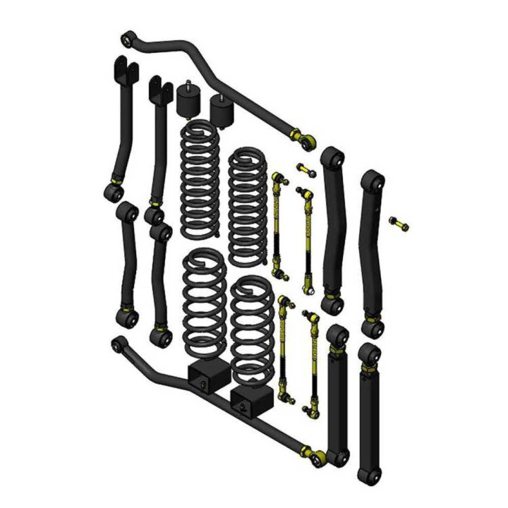 Suspension Lift Kit Overland+, Clayton Off Road Lift 2.5 Inch, Jeep Wrangler 2021 - Present - EDK.ro
