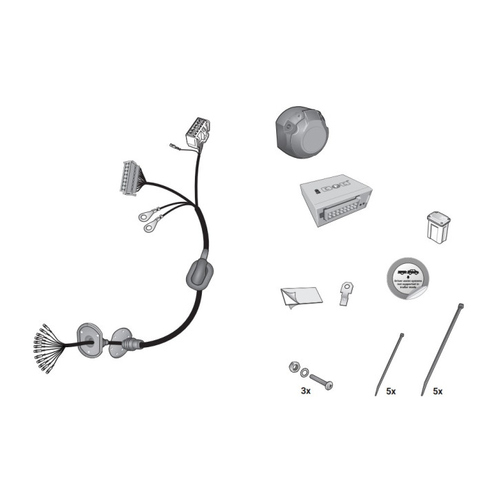 Cablaj Receptor Remorcă 13 PIN, Hak-System, Land Rover Defender 90 / 110 / 130 2019 - Prezent - EDK.ro