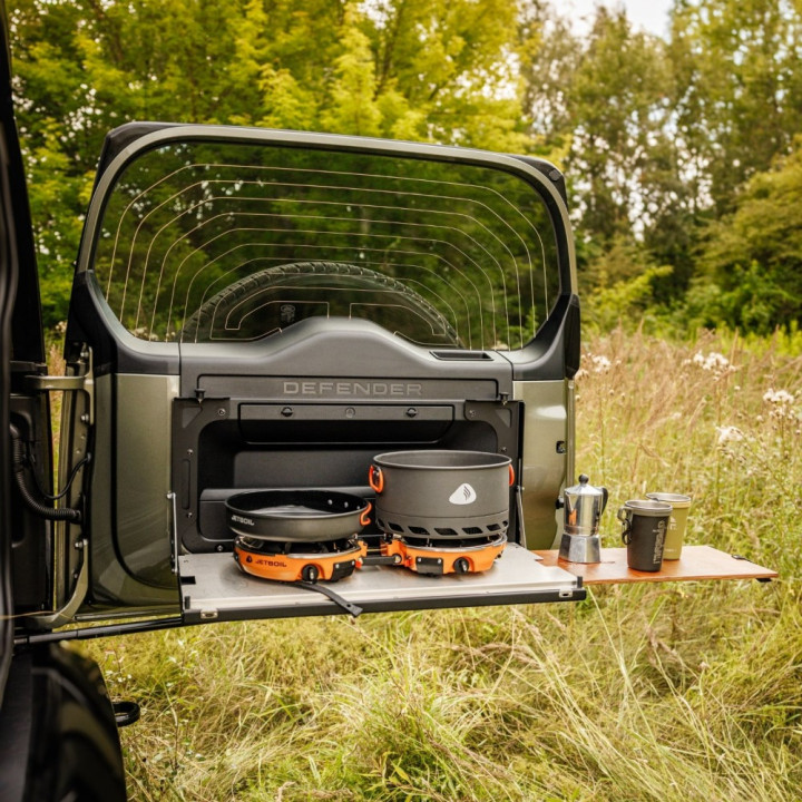 Drop-down Tailgate Table, Bison Gear, Land Rover Defender 90 / 110 / 130 2019 - Present - EDK.ro