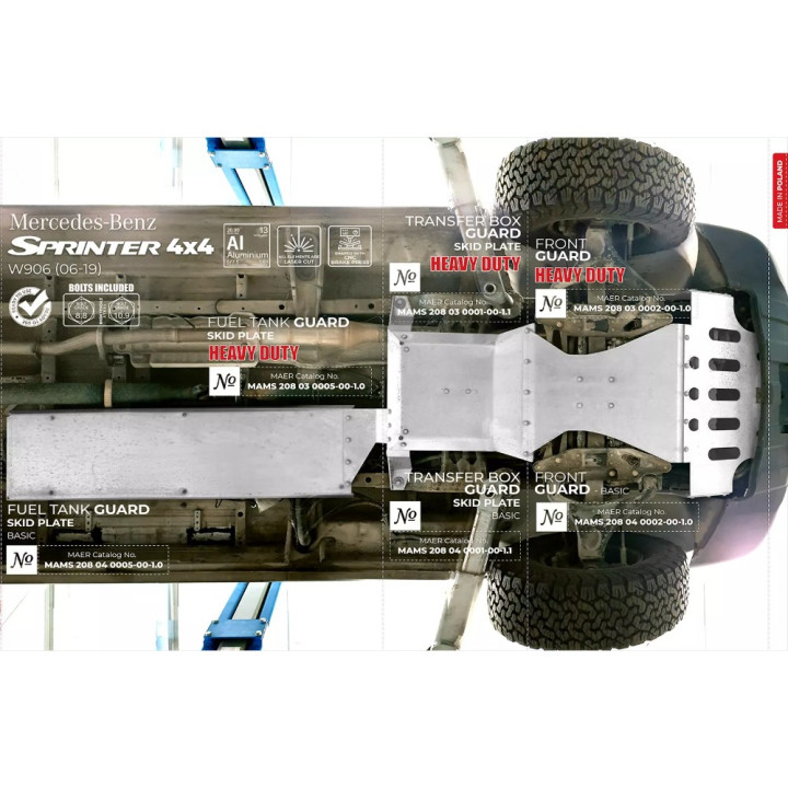 Placă de Protecție Față din Aluminiu, MAER, Mercedes-Benz Sprinter 2006 - 2019 - EDK.ro