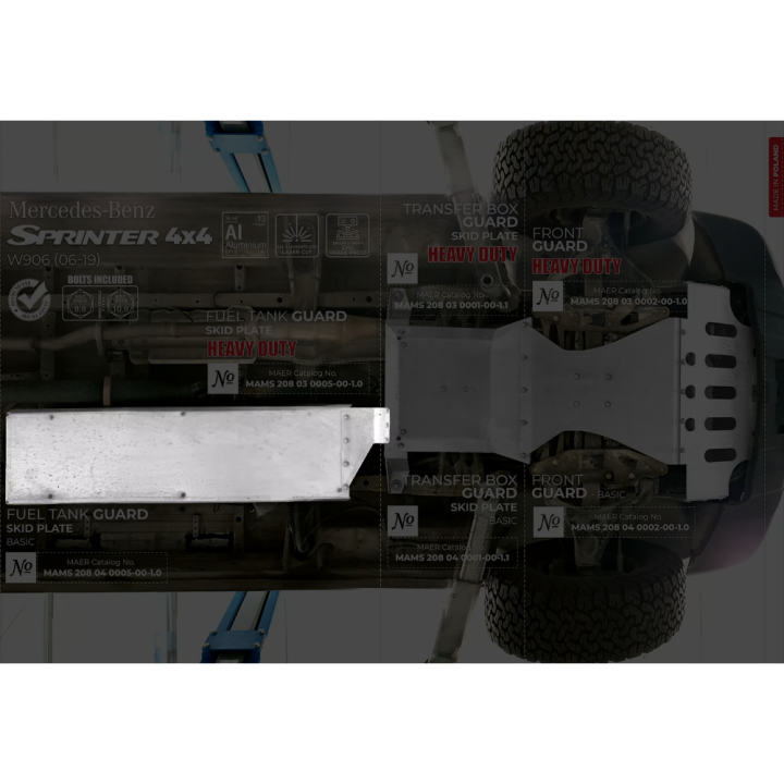 Placă de Protecție Rezervor de Combustibil din Aluminiu, MAER, Mercedes-Benz Sprinter 2006 - 2019 - EDK.ro