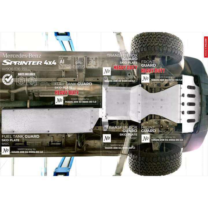 Placă de Protecție Rezervor de Combustibil din Aluminiu, MAER, Mercedes-Benz Sprinter 2006 - 2019 - EDK.ro