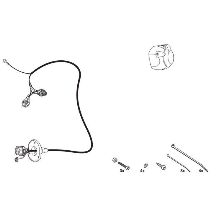 Cablaj Receptor cu Remorcă 7 PIN, Hak-System, Nissan Navara 2005 - 2015 - EDK.ro
