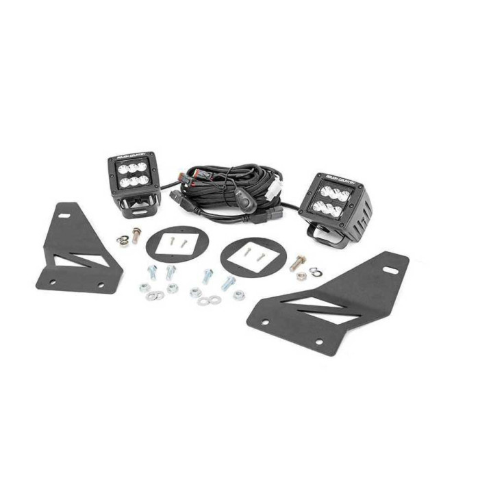 Kit de Integrare Proiectoare LED Omologate Pentru Luminile de Ceață, Rough Country Fog LED light kit 2" Spot Beam Black Series, 
