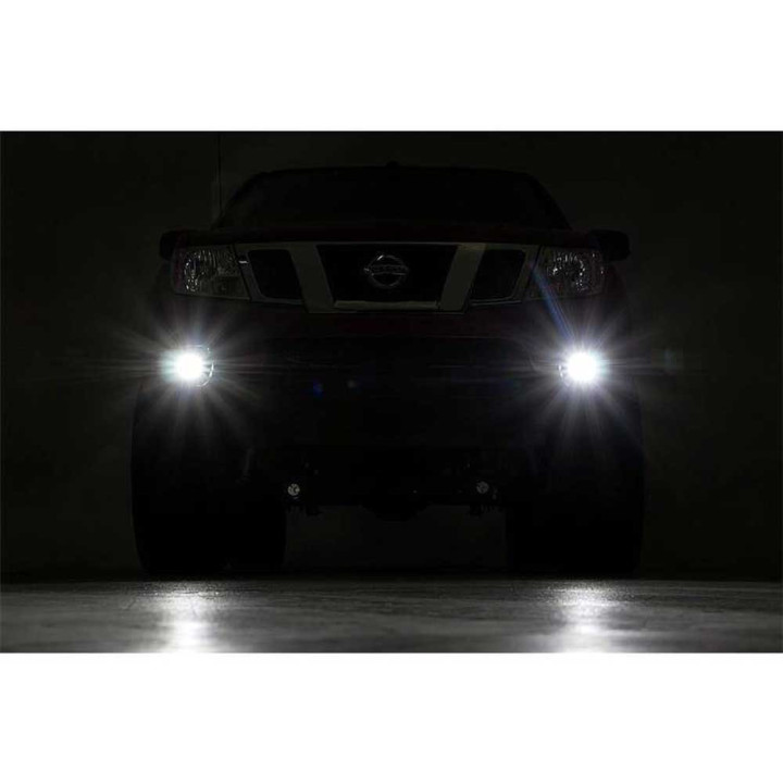 EC Approved LED Projector Integration Kit for Fog Lights, Rough Country Fog LED light kit 2" Spot Beam Black Series, Nissan Nava