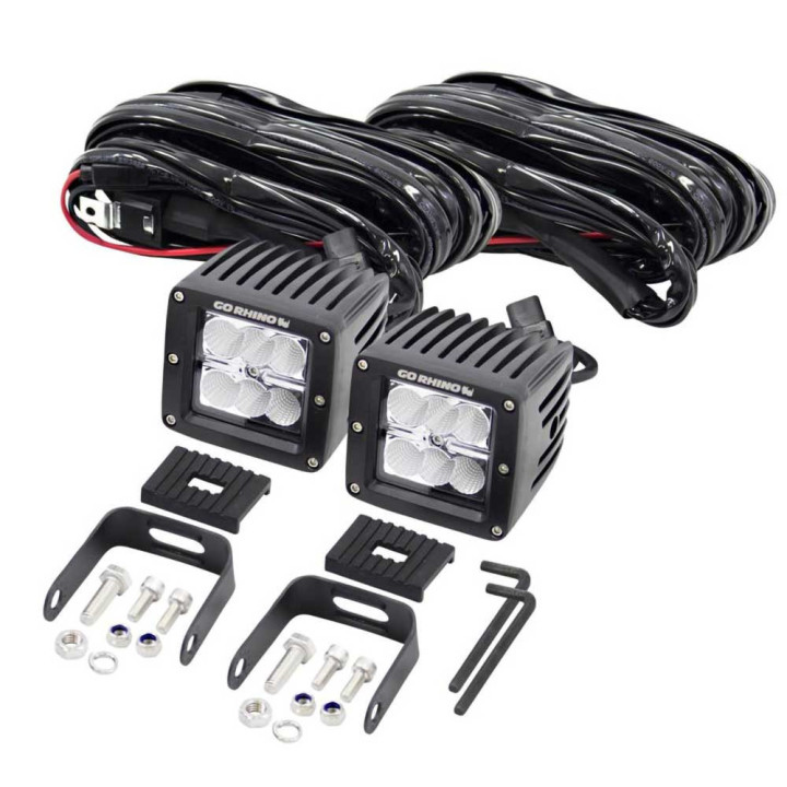 EC Approved LED Projector Integration Kit for Front Bumper, Go Rhino LED lights cube 3" Surface for front BR5 bumper spot/flood,