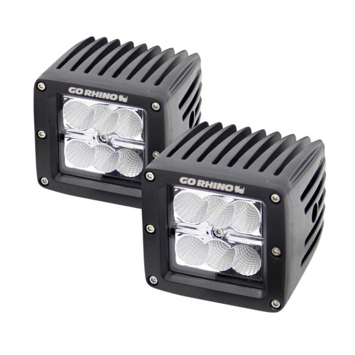 EC Approved LED Projector Integration Kit for Front Bumper, Go Rhino LED lights cube 3" Surface for front BR5 bumper spot/flood,