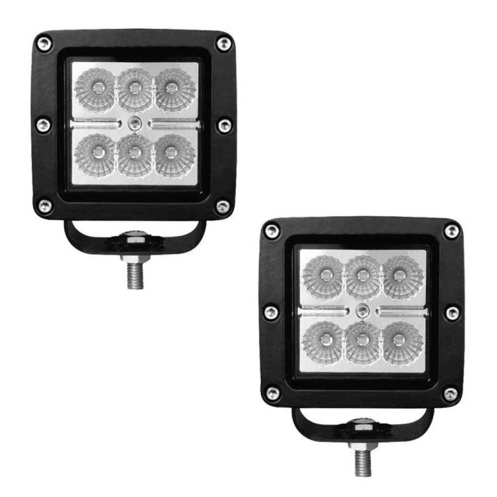 Kit de Integrare Proiectoare LED Omologate Pentru Bara Față, Go Rhino LED lights cube 3" Surface for front BR5 bumper spot/flood