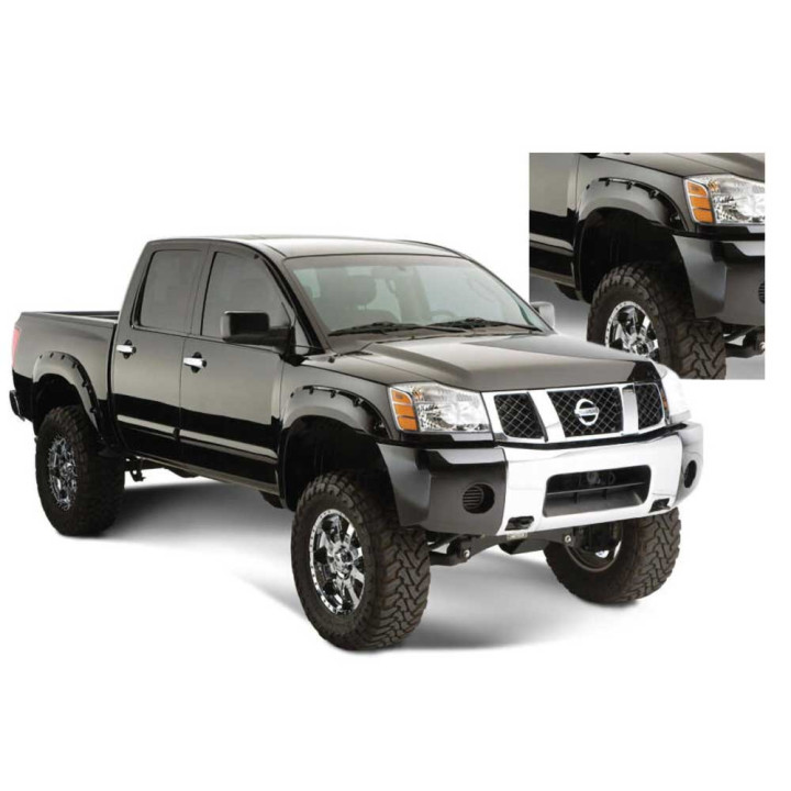 Front and Rear Fender Flares, Husky Liners Pocket Style with Bedside Lockbox, Nissan Titan 2004 - 2015 - EDK.ro