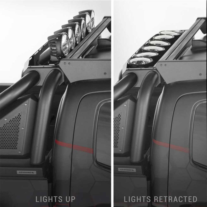 Stainless Steel Rollbar, Go Rhino Sport Bar 2.0 with Power Actuated Retractable Light - EDK.ro