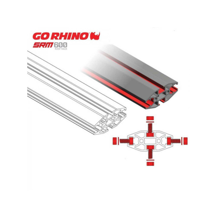 Roof Rack Tubular Basket-style with Brackets, Go Rhino SRM600 55 Inch, Suzuki Jimny 2018 - Present - EDK.ro