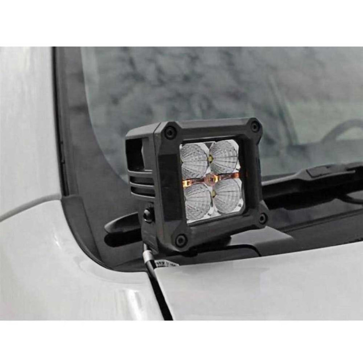 Kit de Integrare Proiectoare LED Omologate Pentru Capotă, Rough Country LED lights 2" square White DRL Black Series, Toyota 4Run