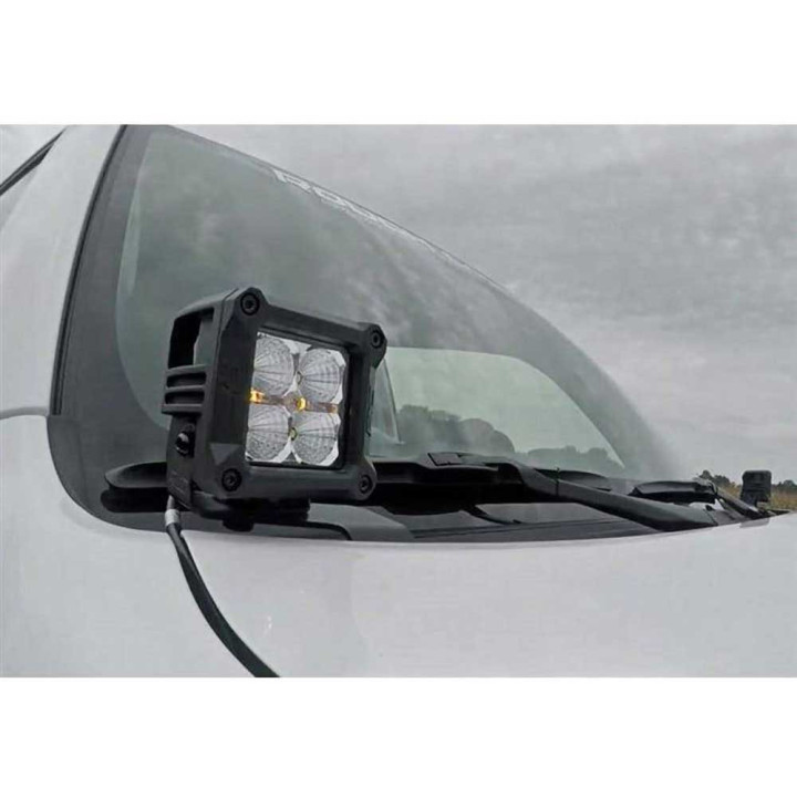 EC Approved LED Projector Integration Kit for Hood, Rough Country LED lights 2" square White DRL Black Series, Toyota 4Runner 20