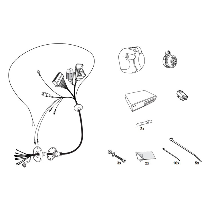 Cablaj Receptor cu Remorcă 7 PIN, Hak-System, Toyota Land Cruiser 2009 - 2023 - EDK.ro