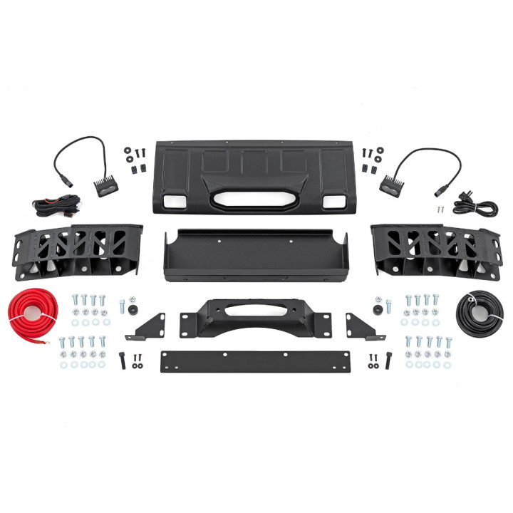 Hidden Winch Mounting Plate Fxs with White LED Lights, Rough Country, Toyota Land Cruiser 2024 - Present - EDK.ro