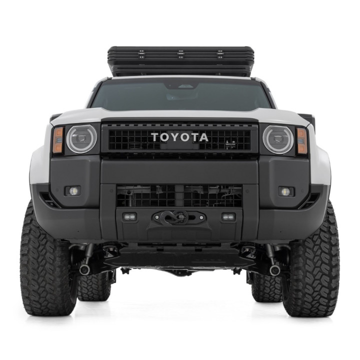 Hidden Winch Mounting Plate Fxs with Yellow LED Lights, Rough Country, Toyota Land Cruiser 250 2024 - Present - EDK.ro