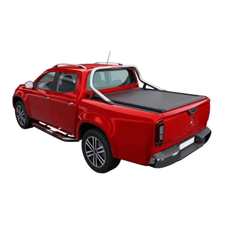 Electronically Assisted Roll Top Tonneau Bed Cover, Tessera 4x4 Roll+, Mercedes-Benz X-Class with OEM Rollbar 2017 - 2020 - EDK.