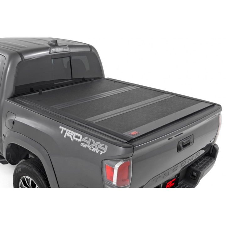Lid Tonneau Bed Cover, Rough Country Tri-Fold, Toyota Tacoma Bed Length 5.0 Feet 2016 - 2023 - EDK.ro