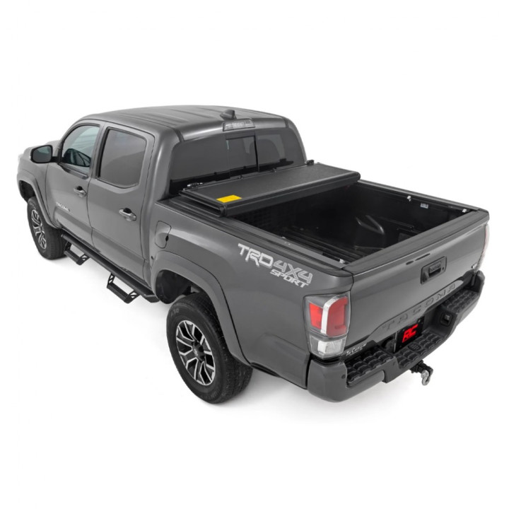 Lid Tonneau Bed Cover, Rough Country Tri-Fold, Toyota Tacoma Bed Length 5.0 Feet 2016 - 2023 - EDK.ro