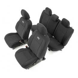 Seat Cover Set Neoprene Black, Rough Country, Toyota Tacoma 2016 - 2023 - EDK.ro