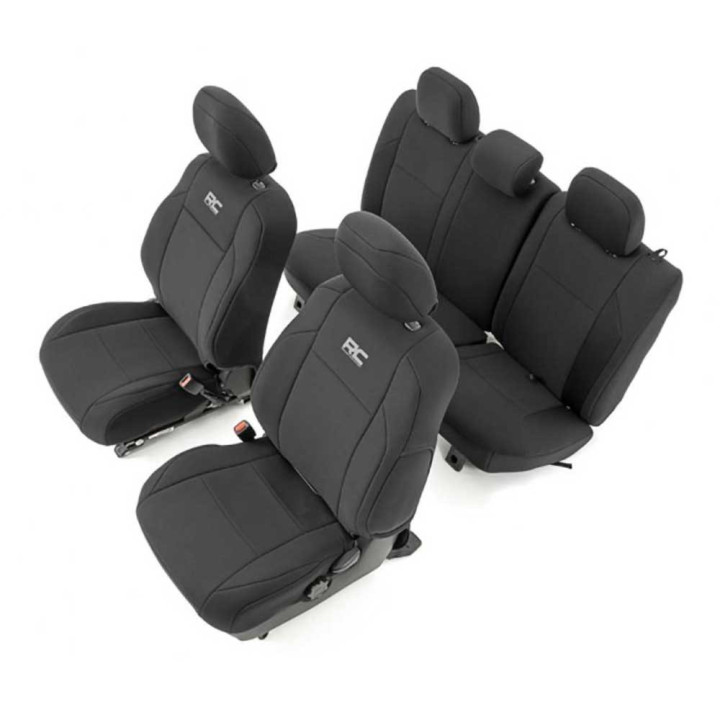 Seat Cover Set Neoprene Black, Rough Country, Toyota Tacoma 2016 - 2023 - EDK.ro