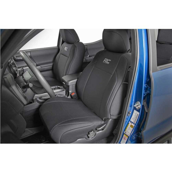 Seat Cover Set Neoprene Black, Rough Country, Toyota Tacoma 2016 - 2023 - EDK.ro
