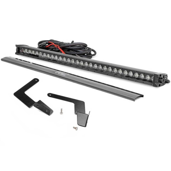 Kit de Integrare Proiectoare LED Omologate Pentru Bara Față, Rough Country LED light bar 30" White DRL Black Series, Toyota Taco