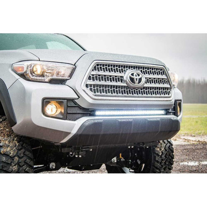 Kit de Integrare Proiectoare LED Omologate Pentru Bara Față, Rough Country LED light bar 30" White DRL Black Series, Toyota Taco