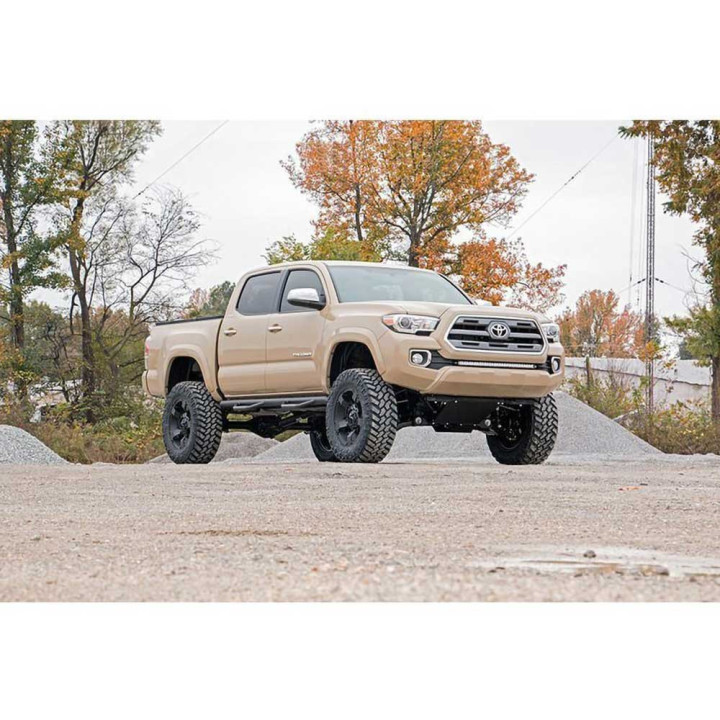 EC Approved LED Projector Integration Kit for Front Bumper, Rough Country LED light bar 30" White DRL Black Series, Toyota Tacom