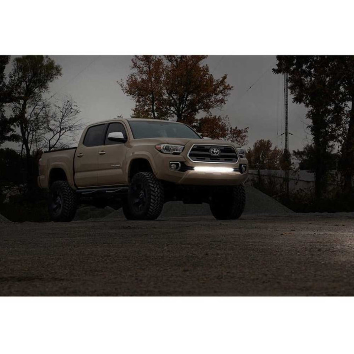 Kit de Integrare Proiectoare LED Omologate Pentru Bara Față, Rough Country LED light bar 30" White DRL Black Series, Toyota Taco