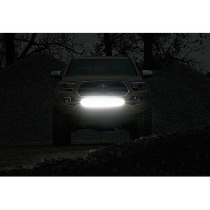 Kit de Integrare Proiectoare LED Omologate Pentru Bara Față, Rough Country LED light bar 30" White DRL Black Series, Toyota Taco