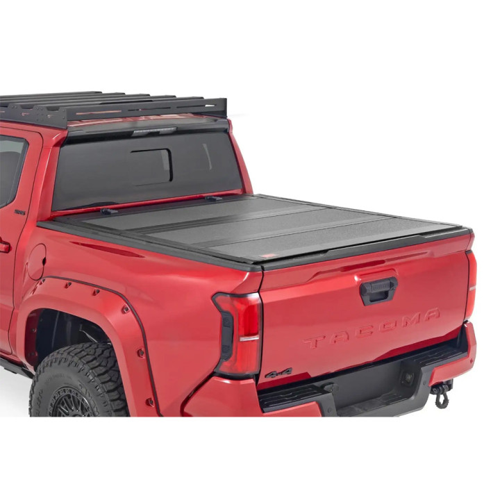 Lid Tonneau Bed Cover, Rough Country Tri-Fold, Toyota Tacoma Bed Length 5.0 Feet 2014 - Present - EDK.ro