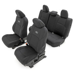 Set Huse Scaune Neopren Negru, Rough Country Double Cab, Toyota Tacoma 2024 - Prezent - EDK.ro