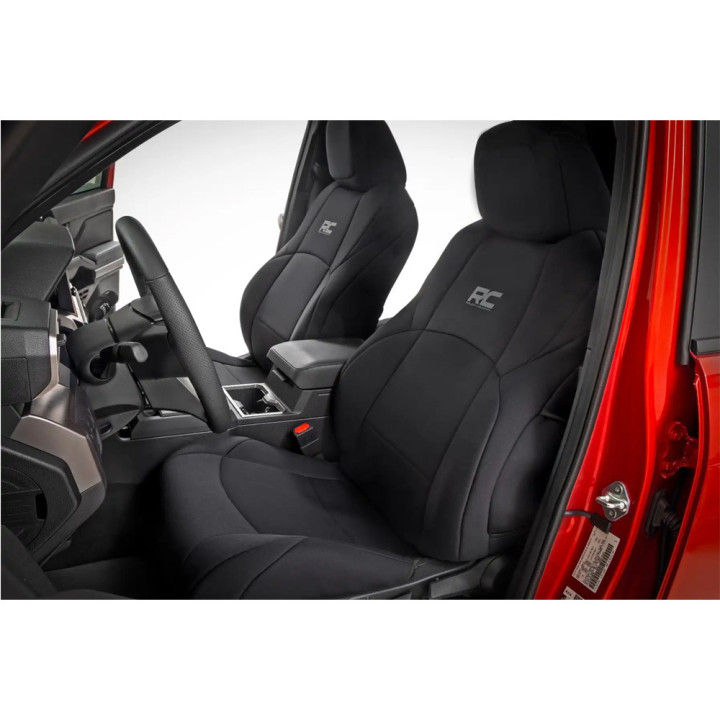 Set Huse Scaune Neopren Negru, Rough Country Double Cab, Toyota Tacoma 2024 - Prezent - EDK.ro