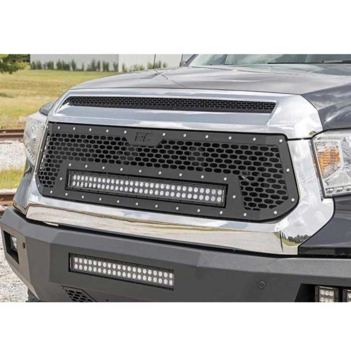 Grilă Tip Plasă cu Bară LED de 30 Inch cu Două Rânduri Black Series, Rough Country, Toyota Tundra 2014 - 2021 - EDK.ro
