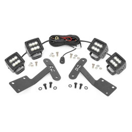 EC Approved LED Projector Integration Kit for Hood, Rough Country Lower windshield LED 2" kit Flood Beam Black Series, Toyota Tu